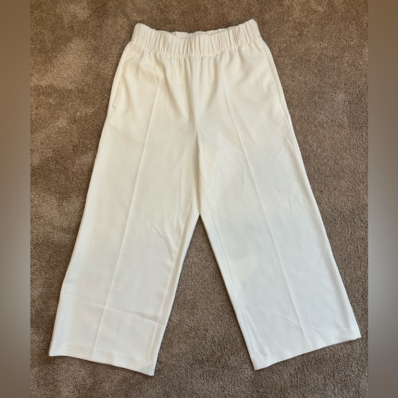 NWOT, H&M cropped wide leg pants, US size 4, white - Picture 1 of 5